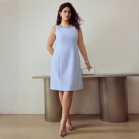 Robe décontractée pour femme, grande taille, sans manches, avec nœud décoratif, motif floral, coupe trapèze, longueur genou, pour rendez-vous, fêtes, Noël, OEM ODM, usine personnalisée