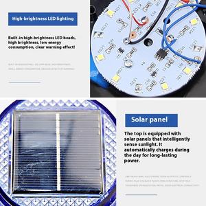 Luce di segnalazione della barriera di plastica della luce solare del traffico a LED magnetico per il traffico di auto Post notte lampeggiante barriera notturna - Product Image 4