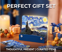 Bloc-notes artistique 3D à déchirer de la série Van Gogh avec lumière LED pour la décoration de bureau, souvenir pour collectionneur d'art, cadeau d'entreprise pour les fêtes