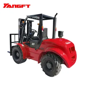 YangFT CPCD-30 Empilhadeira articulada para terrenos acidentados 4x4 3 ton 4 ton vermelho off-road Diesel Trucks para venda