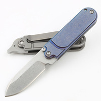 Couteau de camping en plein air en alliage de titane Mini haute dureté lavage de pierre Double Action Edc couteau de poche de chasse