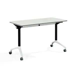 Office furniture home leisure Conference training Adjustable Portable Student School Desk With Wheels Folding Movable table