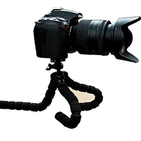 Trépied portable multifonctionnel en éponge, bâton de selfie BT pour téléphone portable, support de téléphone réglable pour téléphone portable, noir