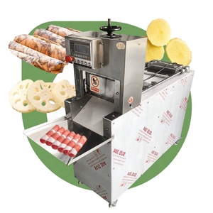 Équipement <span class=keywords><strong>de</strong></span> boucherie industrielle, <span class=keywords><strong>trancheuse</strong></span> à viande épaisse à 4 rouleaux, base au <span class=keywords><strong>sol</strong></span>, pour saucisses, bacon, agneau, bœuf, aliments - Product Image 1