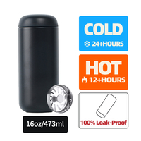 Mug isotherme à double paroi anti-fuite de 473 ml en acier inoxydable avec filtre en acier inoxydable