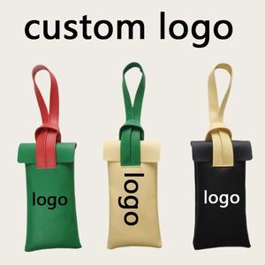 Custom Colored Rope Buckle Eyeglass Bag Foldable Large Capacity Fashion PU <b>Case</b> for Sunglasses Storage - Product Image 4