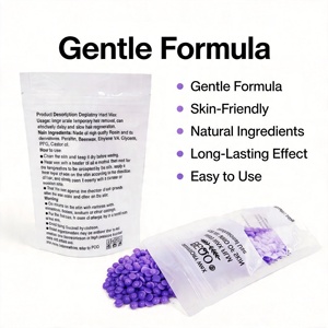 Perles de cire chaude 100g personnalisées sous marque privée, à base de colophane, pour épilation du visage, des jambes, des zones intimes et peaux sensibles, au miel - Product Image 1