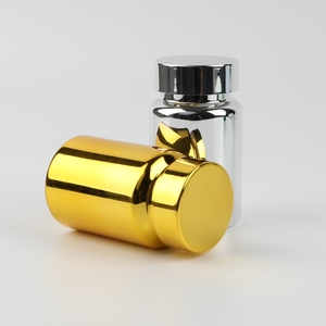 Роскошная пластиковая бутылка для питомцев с серебряным рисунком, 100 мл, 3 унции, капсула для таблеток, бутылка с витаминами для лекарств и с золотой крышкой - Product Image 6