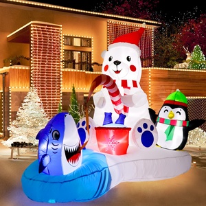 Ourwarm Xmas Ổn Định Trang Trí Tùy Chỉnh Bên Ngoài Thổi Lên Sân Hiển Thị Airblown Polar Bear Giáng Sinh Inflatable - Product Image 6