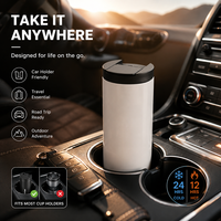 Mug de voyage isotherme en acier inoxydable avec logo personnalisé, 14oz 17oz, couvercle rabattable, cadeau pour les trajets quotidiens