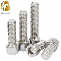 Boulons en acier inoxydable 201 202 personnalisés par l'usine Guanlian, plaqués nickel chrome, boulons à cercle extérieur et hexagone intérieur