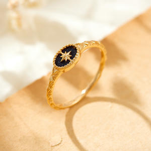 <b>Dainty</b> 14K Solid <b>Gold</b> Zircon Accent <b>Ring</b> with Micro-Setting for Delicate Daily Sparkle - Product Image 2