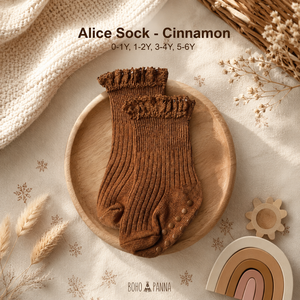 Soft cinnamon Alice <b>socks</b> offering breathable comfort lightweight feel and secure fit for growing kids during everyday adventure - Product Image 4