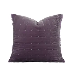 Tiff Home Wholesale Of New Product 45*45cm Eco-friendly Purple Velvet Palace Style Macrame Cushion Cover