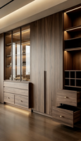Armoire moderne du milieu du siècle en bois massif, dressing écologique pour chambre et appartement, mobilier de maison