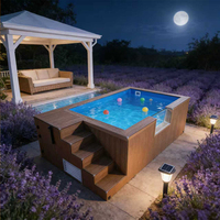 Piscine conteneur 20 pieds, piscine portable avec fenêtre en verre acrylique, préfabriquée pour jardin, hôtel, complexe hôtelier, piscine extérieure