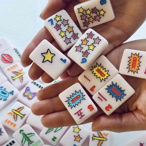 Fichas de Mahjong Americanas Grabadas de 2 Capas con Temática de Fuego y Fortuna, 160 Piezas, Premium Pearl Miss Mahjong - Product Image 6