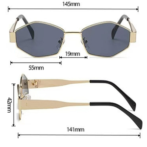 Gafas de sol de moda con montura completa y cómodas de metal UV400 para mujer-naranja SC332 - Product Image 5