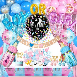 LHD Amazon hot sale baby shower gender display party decoration supplies girl or boy balloon confetti gender reveal balloon