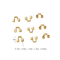 Clip de connexion extrémité-à-extrémité en acier inoxydable électroplaqué en forme de fer à cheval pour fil de diamant, pour collier