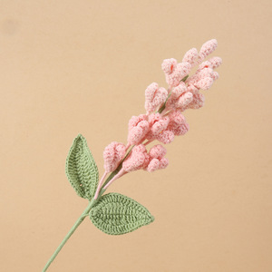 Bouquet de fleurs artificielles en crochet Kexiang, couleur lilas, arrangement floral fait main en fil, pour décoration de bureau, cadeau de la Saint-Valentin - Product Image 3