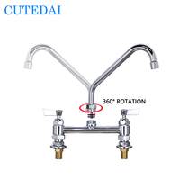 Centre réglable 196-212mm montage sur pont 2 trous cuisine mitigeur évier robinet pour évier à main pour évier de bar avec bec de 8 pouces