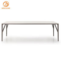 Ensemble table à manger ronde de luxe 12 places en marbre design en métal