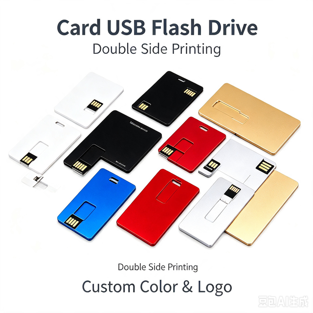 Custom Printed Credit Card USB Flash Drive, Slim Business Card Shape USB Stick for Business Brand Promotion