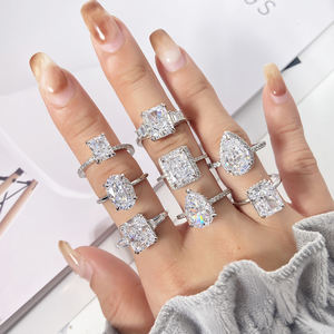 Vente en gros de bijoux fins en argent 925 5A 8A de haute qualité bagues en diamant de mariage Cz bague de fiançailles en zircon cubique de luxe pour femmes - Product Image 3