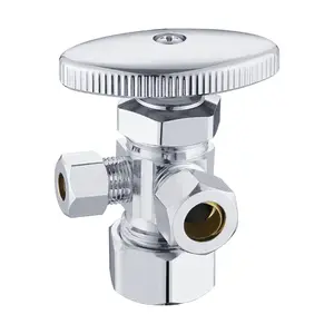 AVONFLOW Angle Stop - 1/4 Turn Supply Stop Valve Brass Flow Control Valve Water Pressure Angle Stop Valve