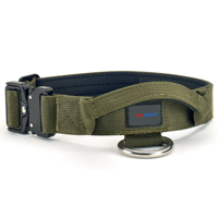 Collier tactique robuste pour chien avec poignée de contrôle, boucle à dégagement rapide, anneau en D en acier inoxydable, patchs personnalisés, collier d'entraînement pour chien