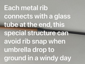 2.7 M Anti-Vent Effet <span class=keywords><strong>Bois</strong></span> Finition Parasol Poteau En Aluminium avec Tuile <span class=keywords><strong>et</strong></span> Manivelle UPF Résistant <span class=keywords><strong>Auvent</strong></span> Gris - Product Image 5