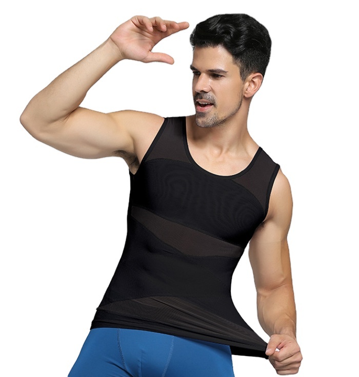 Men's Tummy-Control Seamless Shaping Vest (LJ-LI-028): back view showing seat coverage and shaping construction