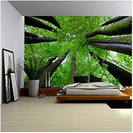Maple Leaf Forest 3d Wall Mural self adhesive wallpaper Landscape Removable Sticker Home Decor 3d wall paper wallpaper