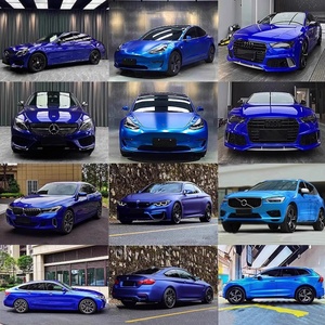 1.52*17m Pet Crystal Super Glossy Midnight Blue Air Channel <b>Removable</b> Glue <b>Vinyl</b> Wrap Rolls for Car - Product Image 6
