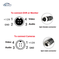 Câble d'extension MDVR à 4 broches Connecteur d'aviation à double blindage femelle à mâle pour caméra de bus Accessoire électronique automobile