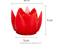 Bougie électronique LED Lotus Bougie de nuit en plastique sans fumée et sûre Lanterne Festival Halloween Ramadan Prière Célébration Fête