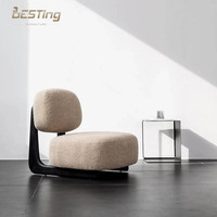 Fauteuil moderne de luxe pour salon fauteuil de loisirs créatif et décontracté en tissu d'agneau blanc pour la maison et l'hôtel