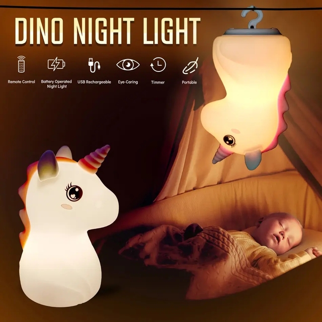 Petting Light Silicone Light Unicorn 16 Color Birthday Gift Creative Gift Colorful Atmosphere Feeding Night Light