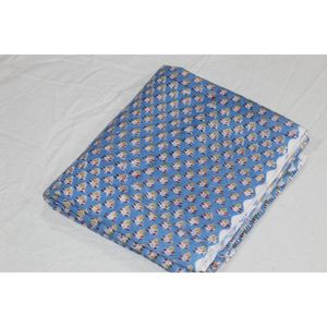 Tela de Algodón Suave con Diseño Floral Estampado a Mano en Azul para Ropa de Verano, Tela Africana Hecha a Mano para Confección de Vestidos por Metro - Product Image 2