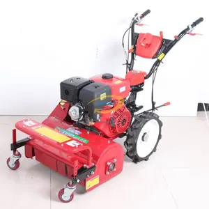 Self-Propelled adjustable red gasoline lawn mower high efficiency convenient power weeder