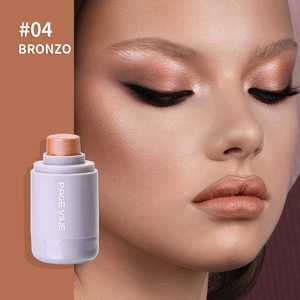 4 couleurs de blush illuminateur contour longue durée, maquillage visage scintillant, stick illuminateur bronzant multi-usages - Product Image 5