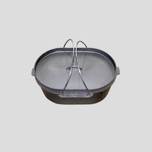 Cocotte en fonte ronde antiadhésive de 9,5 QT <span class=keywords><strong>pour</strong></span> l'extérieur, couleur personnalisable et compatible avec les cuisinières à gaz et à induction - Product Image 2