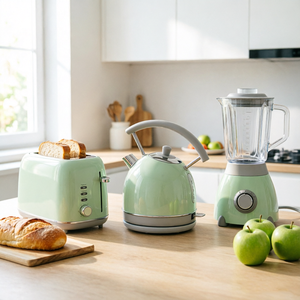 3-in-1 Electric Appliance Stainless Steel with Electric 1.8L <strong>Kettle</strong>, <strong>2</strong> <strong>Slice</strong> <strong>Toaster</strong> <strong>and</strong> Blender Breakfast <strong>Set</strong> - Product Image 1