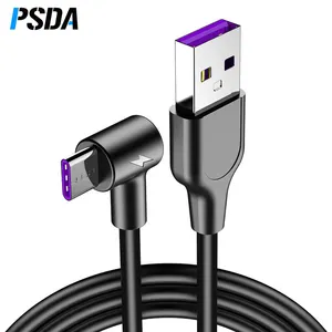 PSDA 5A USB סוג C כבל סופר מהיר טעינת USB C כבל עבור Huawei P30 P20 P10 סמסונג S10 S9 xiaomi נתונים כבלי 1m 2m 3M