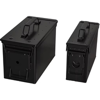 Boîte à munitions étanche verrouillable en acier laminé à froid d'usine, noir et vert, capacité de 8,5 L, garantie de 3 ans