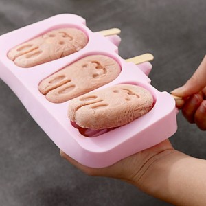 Molde de Silicone Reutilizável para Sorvete e Picolé, Formato de Boneco de Neve de Desenho Animado e Coelho Elíptico, Ferramenta de Confeitaria para Fazer Picolés Caseiros DIY - Product Image 5