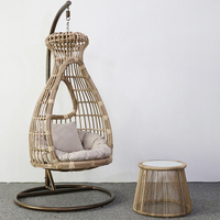 Patio wasserdichter Rattan Blumenvase Stuhl Garten garten Garten hängen Eierschalen förmigen Schaukel korb