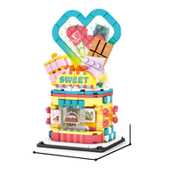 Sembo Block 601634 Street View Series Toko Makanan Penutup Puzzle 3d Blok Bangunan Rumah Kecil Mainan Anak Perempuan untuk Mainan Bangunan