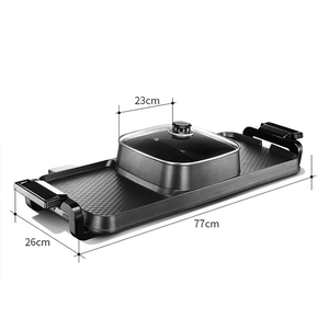 Plato antiadherente multifuncional para parrilla, olla caliente sin humo, doble control - Product Image 3